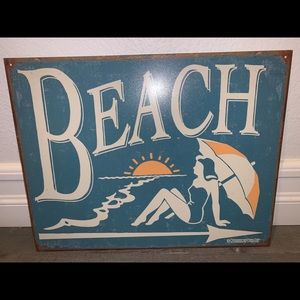 Schonberg Vintage Metal Beach Sign Art